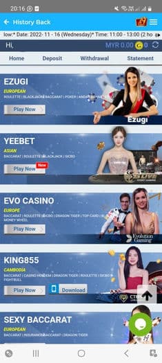 A9 Play live dealer games