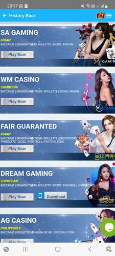 A9 Play live casino games in Malaysia