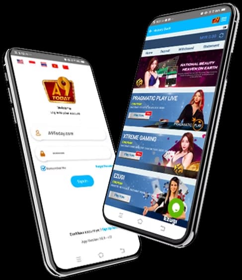 A9Play mobile app login and dashboard preview